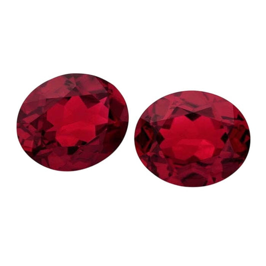 Simulated Garnet Oval Faceted Gemstone