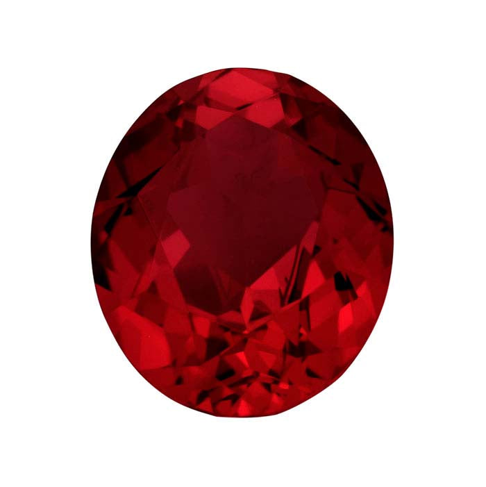 Simulated Garnet 10 x 8mm Oval Faceted Gemstone