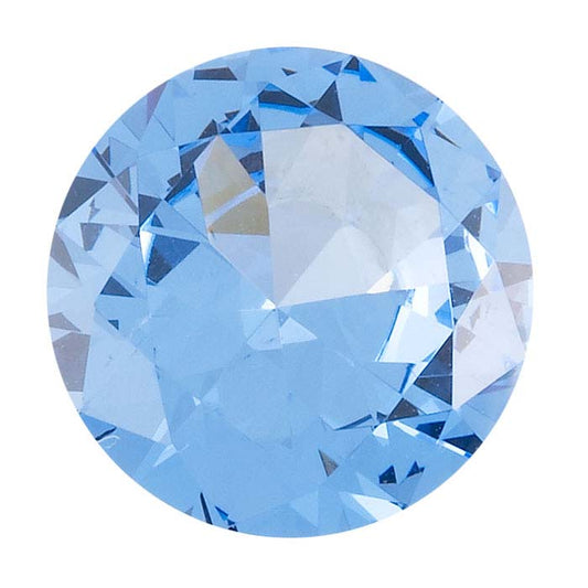 Simulated Aquamarine 6mm Round Faceted Gemstone