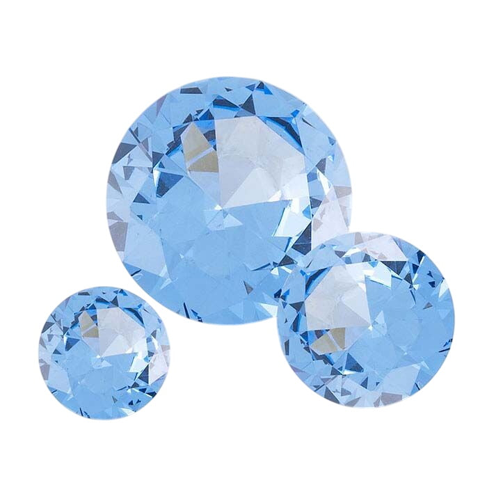 Simulated Aquamarine Round Faceted Gemstone