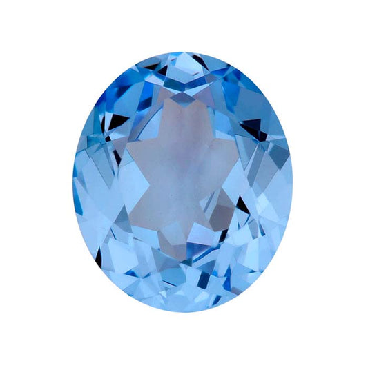 Simulated Aquamarine 8 x 6mm Oval Faceted Gemstone