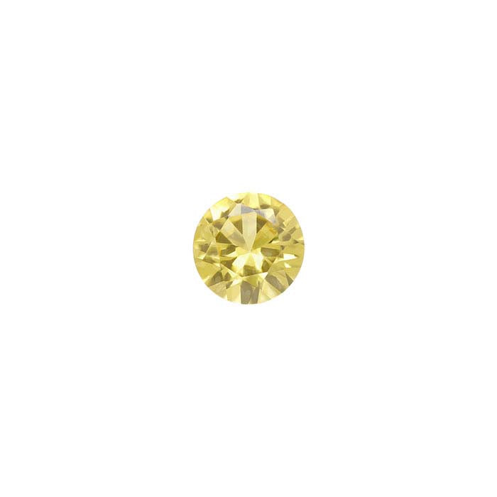 Simulated Golden Topaz Round Faceted Gemstone