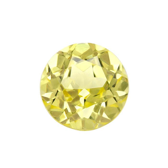 Simulated Golden Topaz Round Faceted Gemstone