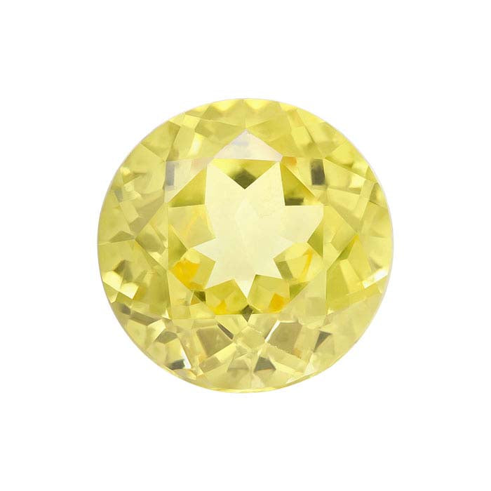 Simulated Golden Topaz Round Faceted Gemstone