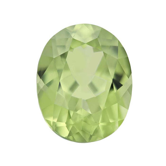 Simulated Peridot 10 x 8mm Oval Faceted Gemstone