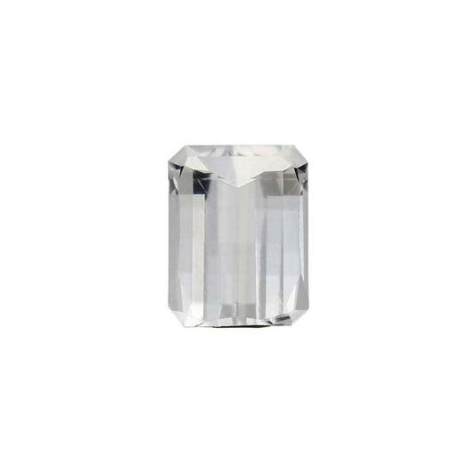 American Mined™ Arkansas Ice Quartz™ Barrel-Cut Emerald-Cut Faceted Gemstone