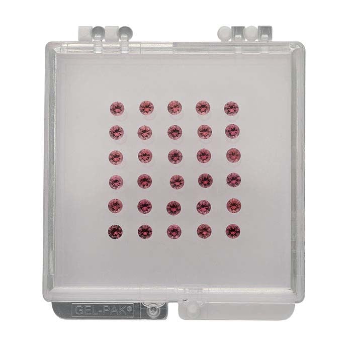 Rhodolite Garnet Round Precision-Cut Faceted Gemstones, AAA-Grade