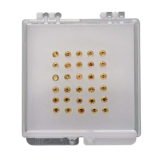Citrine Round Precision-Cut Faceted Gemstones, AAA-Grade