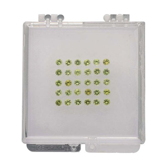Peridot 3mm Round Precision-Cut Faceted Gemstone, AAA-Grade