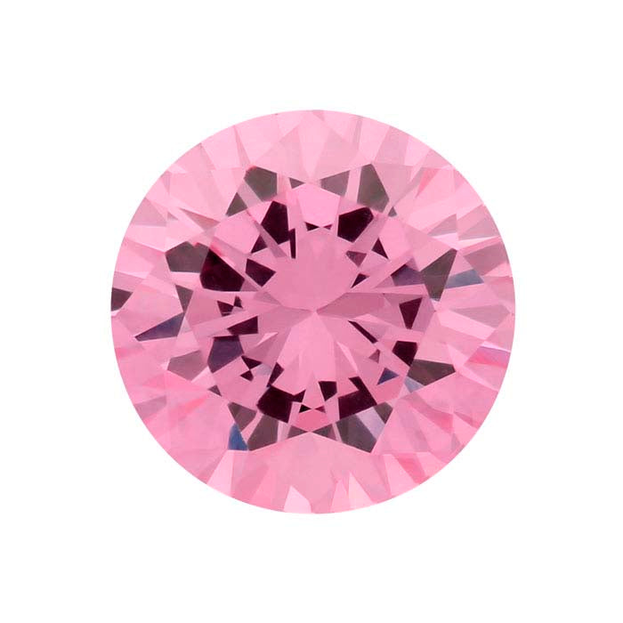 Pink CZ 5mm Round Faceted Gemstone