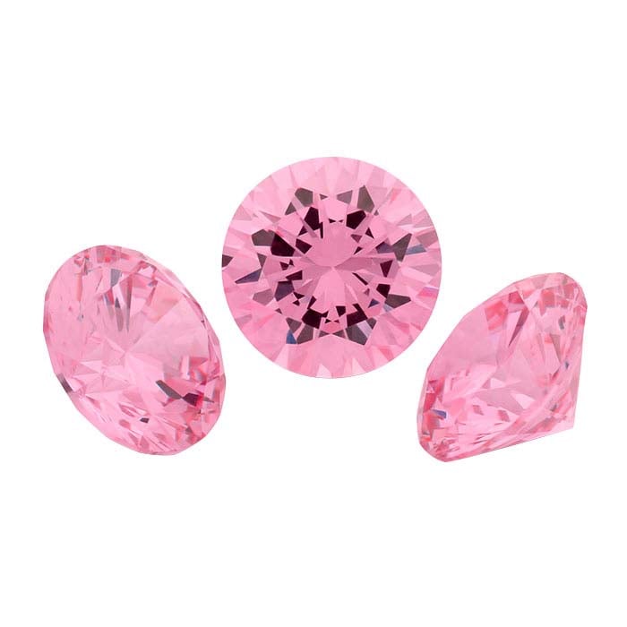 Pink CZ 6mm Round Faceted Gemstone
