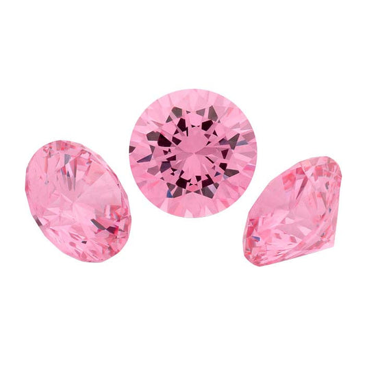 Pink CZ 8mm Round Faceted Gemstone