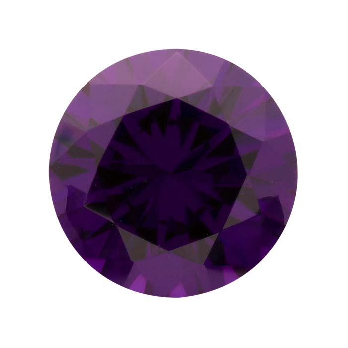 Purple CZ Round Faceted Gemstone