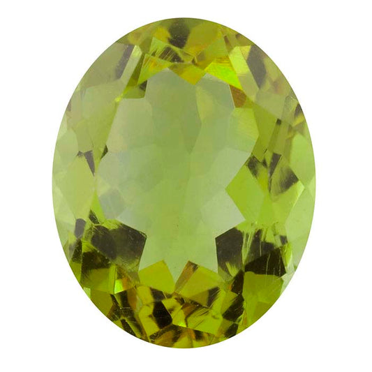 Peridot 7 x 5 mm oval fasetterad ädelsten, AA-klass