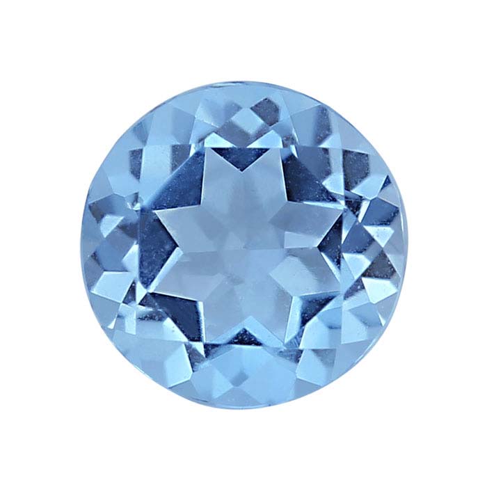 Swiss-Blue Topaz Round Faceted Gemstones, AA-Grade