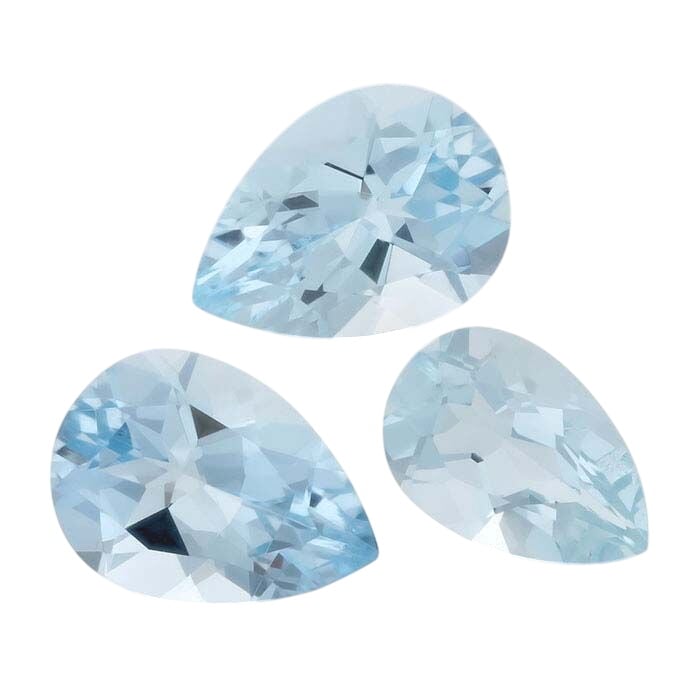 Aquamarine Pear Faceted Gemstones, AA-Grade