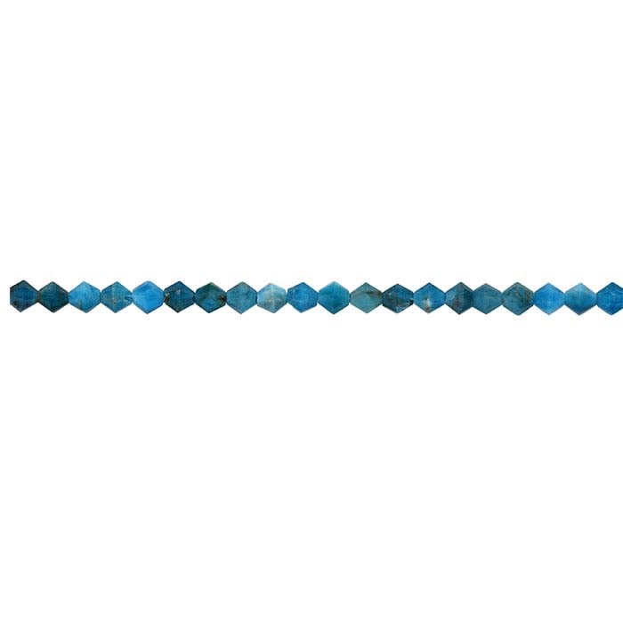 Blue Apatite 4mm Bi-Cone Bead Strand