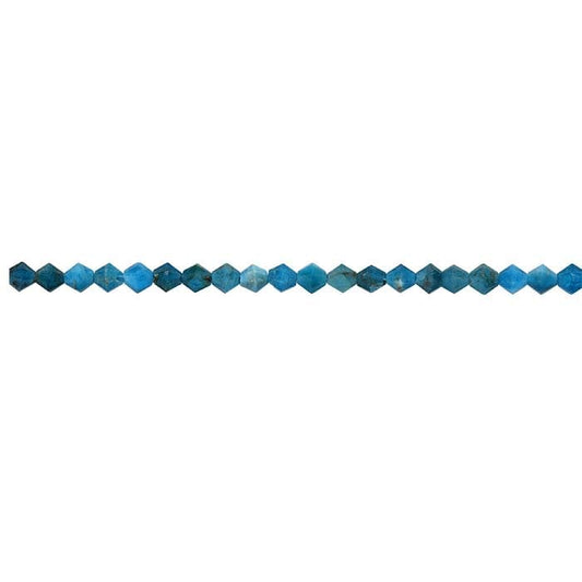 Blue Apatite 4mm Bi-Cone Bead Strand