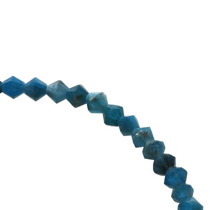 Blue Apatite 4mm Bi-Cone Bead Strand