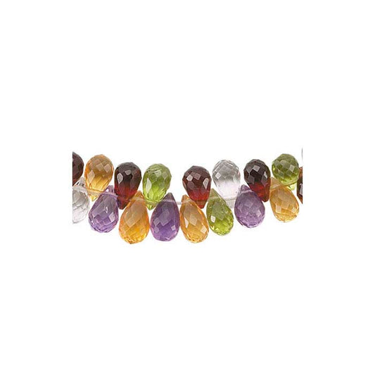 Multi-Stone 7 x 5mm Teardrop Briolette Bead Strand