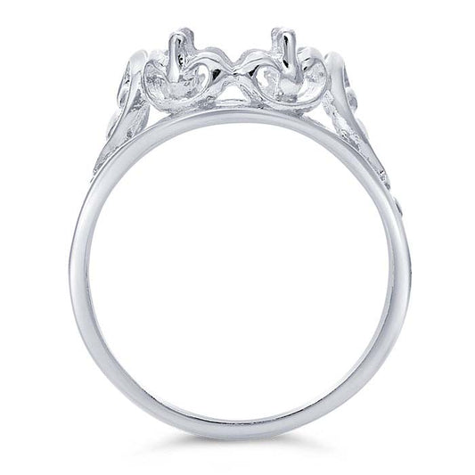 Sterling Silver 14 x 10mm Oval Cabochon Ring Mounting