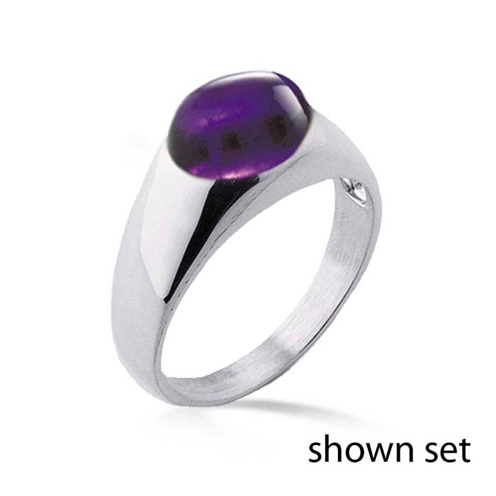 Sterling Silver 10 x 8mm Oval Buff-Top Ring Mounting