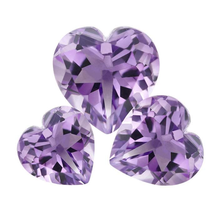 Amethyst Heart Faceted Gemstone, AA-Grade
