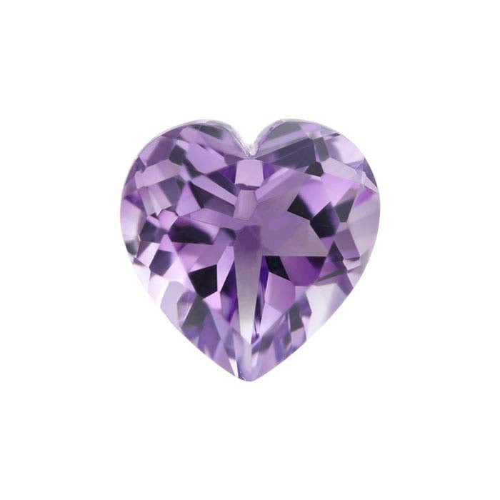 Amethyst Heart Faceted Gemstone, AA-Grade