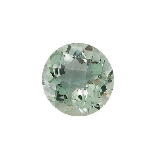Green Quartz 10mm Round Checkerboard Faceted Gemstone, AA-Grade