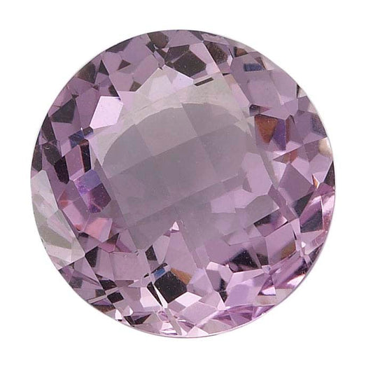 Pink Amethyst Round Checkerboard Faceted Gemstones, AA-Grade