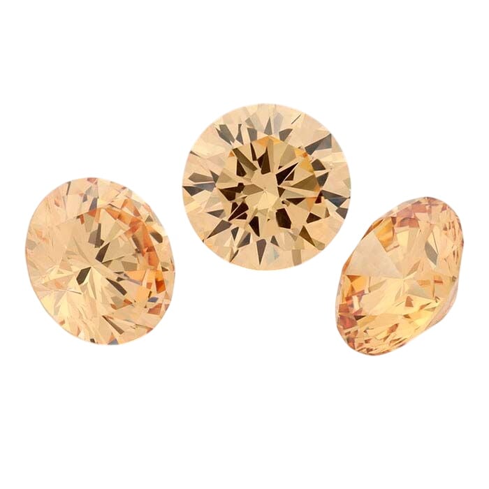 Champagne CZ Round Faceted Gemstone