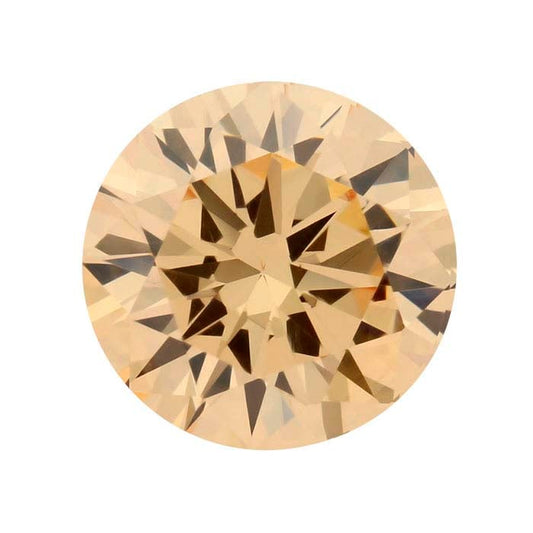Champagne CZ Round Faceted Gemstone