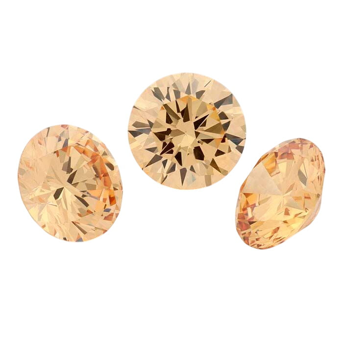 Champagne CZ Round Faceted Gemstone
