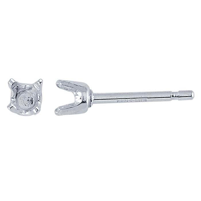 Sterling Silver Round Post Earring Mounting