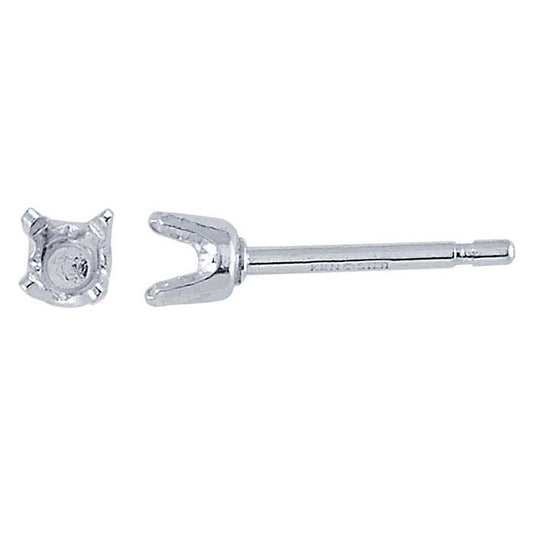 Sterling Silver Round Post Earring Mounting