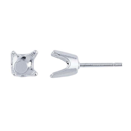 Sterling Silver Round Post Earring Mounting