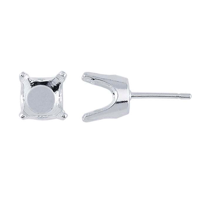 Sterling Silver Round Post Earring Mounting
