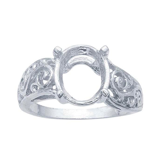 Sterling Silver 10 x 8mm Oval Ring Mounting