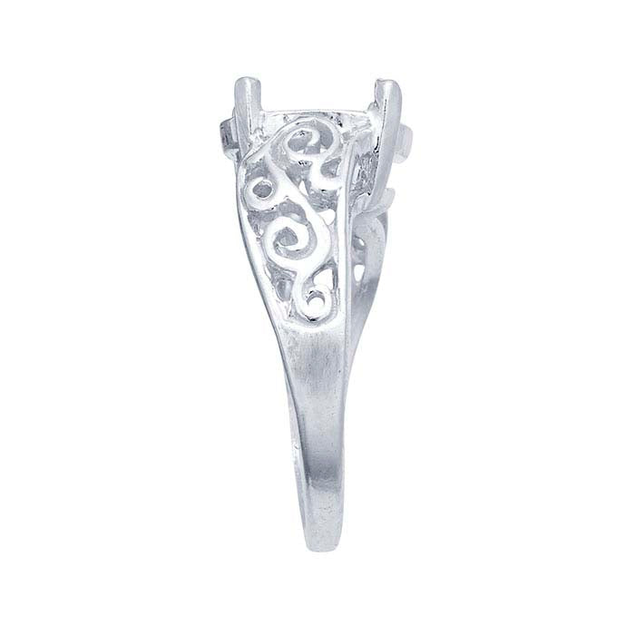 Sterling Silver 10 x 8mm Oval Ring Mounting