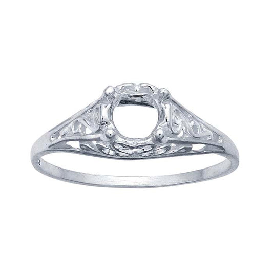 Sterling Silver Filigree 5mm Round Ring Mounting