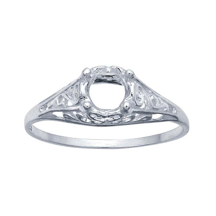 Sterling Silver Filigree 5mm Round Ring Mounting