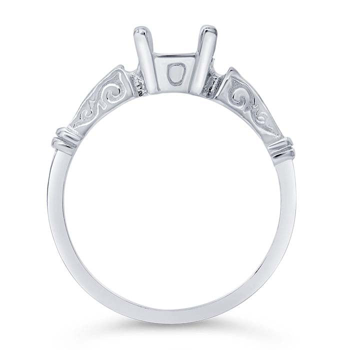 Sterling Silver 7 x 5mm Emerald-Cut Ring Mounting