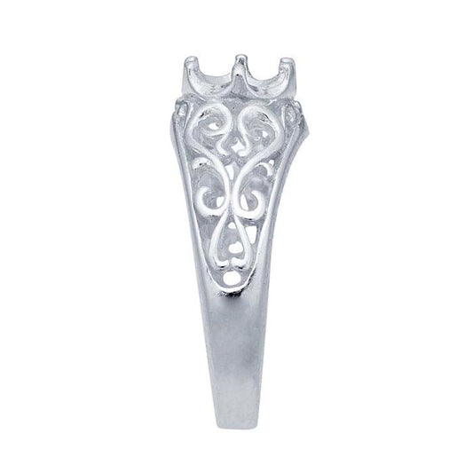 Sterling Silver Filigree 6mm Round Ring Mounting