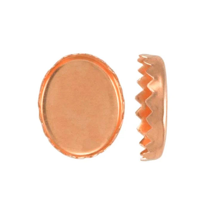 Oval Serrated-Edge Bezel Cup Setting