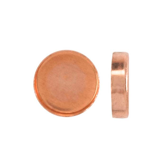 Copper 8mm Round Bezel Cup Setting