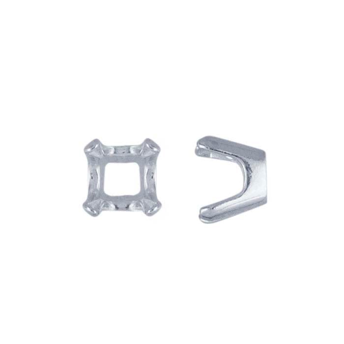 Sterling Silver 6mm Cushion ReadySet™ 4-Prong Setting