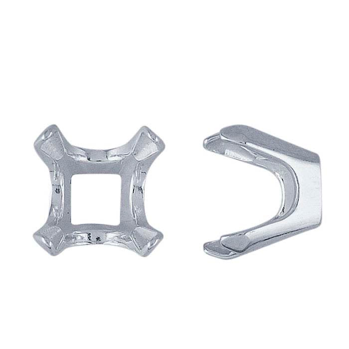 Sterling Silver 10mm Cushion ReadySet™ 4-Prong Setting
