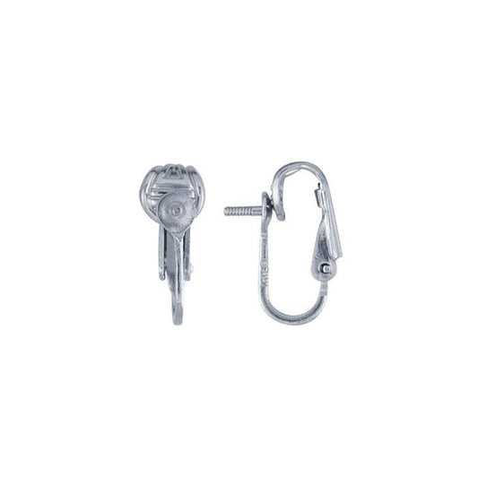 14K White Gold Rhodium-Plated 4mm Pearl Ear Clip Mounting