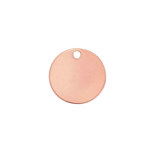 14/20 Rose Gold-Filled Round Tags, 1/2-Hard