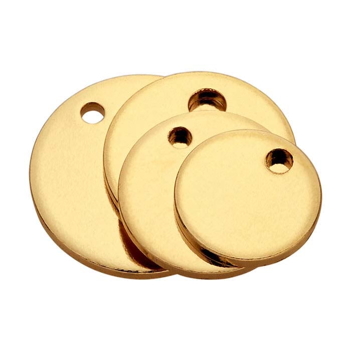 14/20 Yellow Gold-Filled Round Tags, Hard